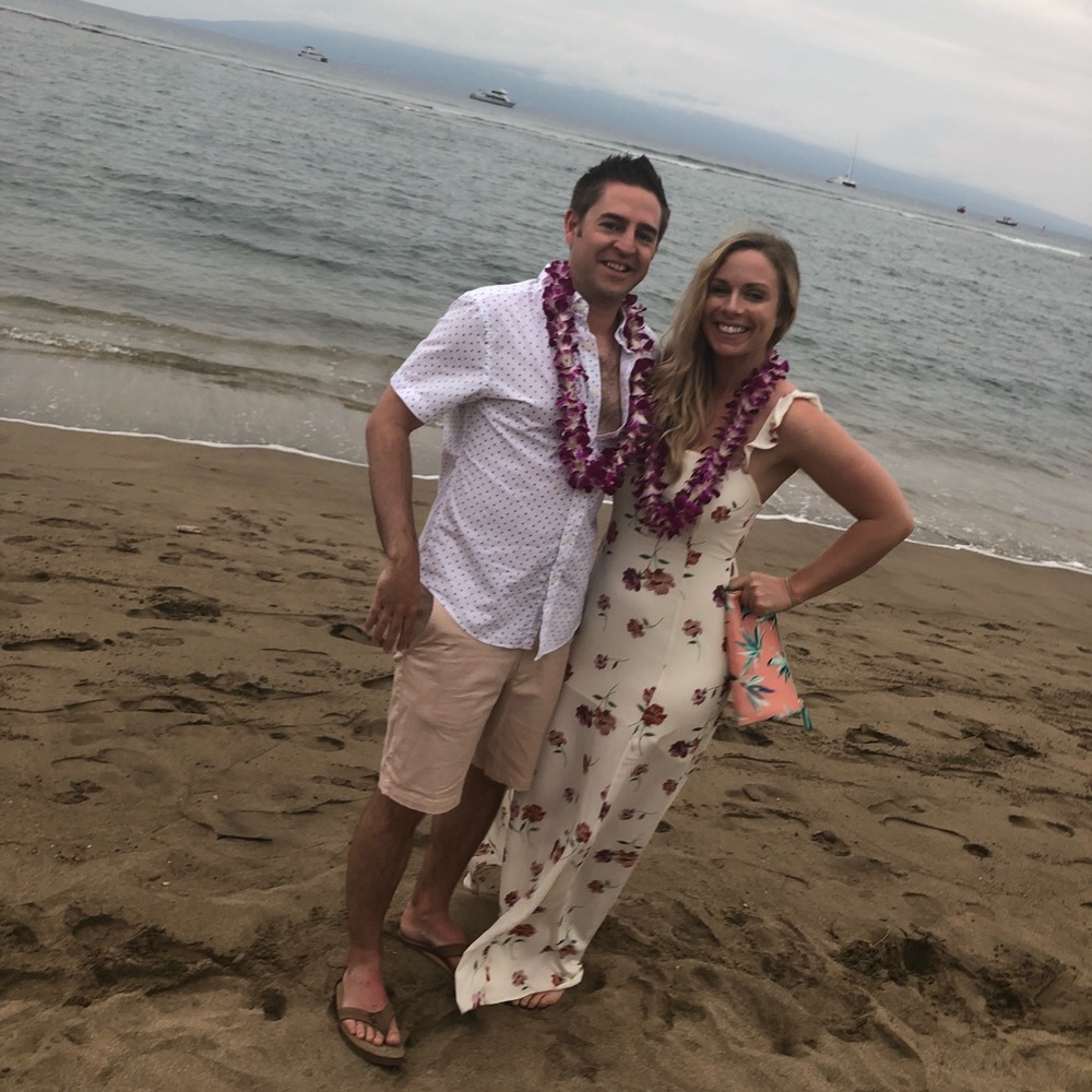 Cream dress with floral designs